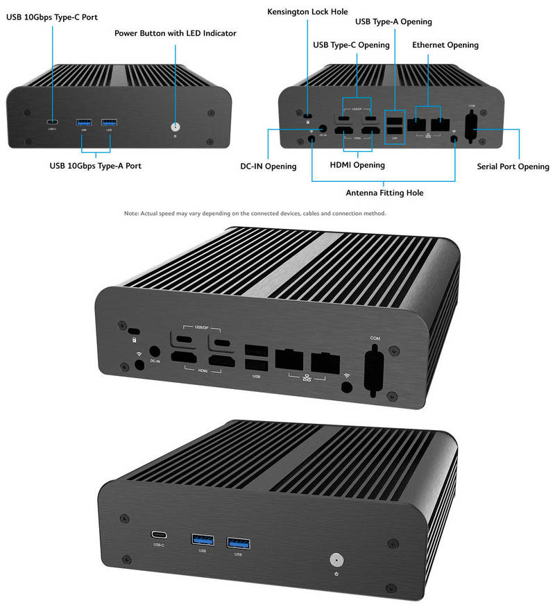 Akasa Newton N16 Enclosure (for ASUS NUC 16 Pro, dual HDMI, up to 28W TDP) <b>[A-NUC109-M1B]</b>