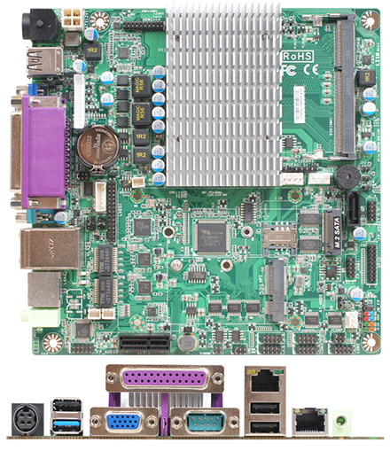 Jetway JLI1N-0L Mini-ITX (Intel J1900 BayTrail, 1x COM, 1x Parallel, 12V DC-in)