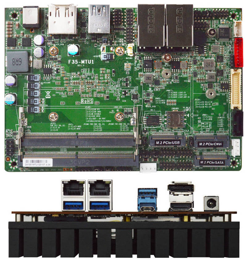 Jetway F35-ARU1-225U0020 3.5" SBC (Intel Core <b>Ultra 5 225U</b>, 2x LAN, 4 Displays) <b>[12-36V Power Input]</b>